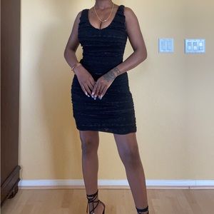Like New! Express Plunge Lace Mini Dress in Black